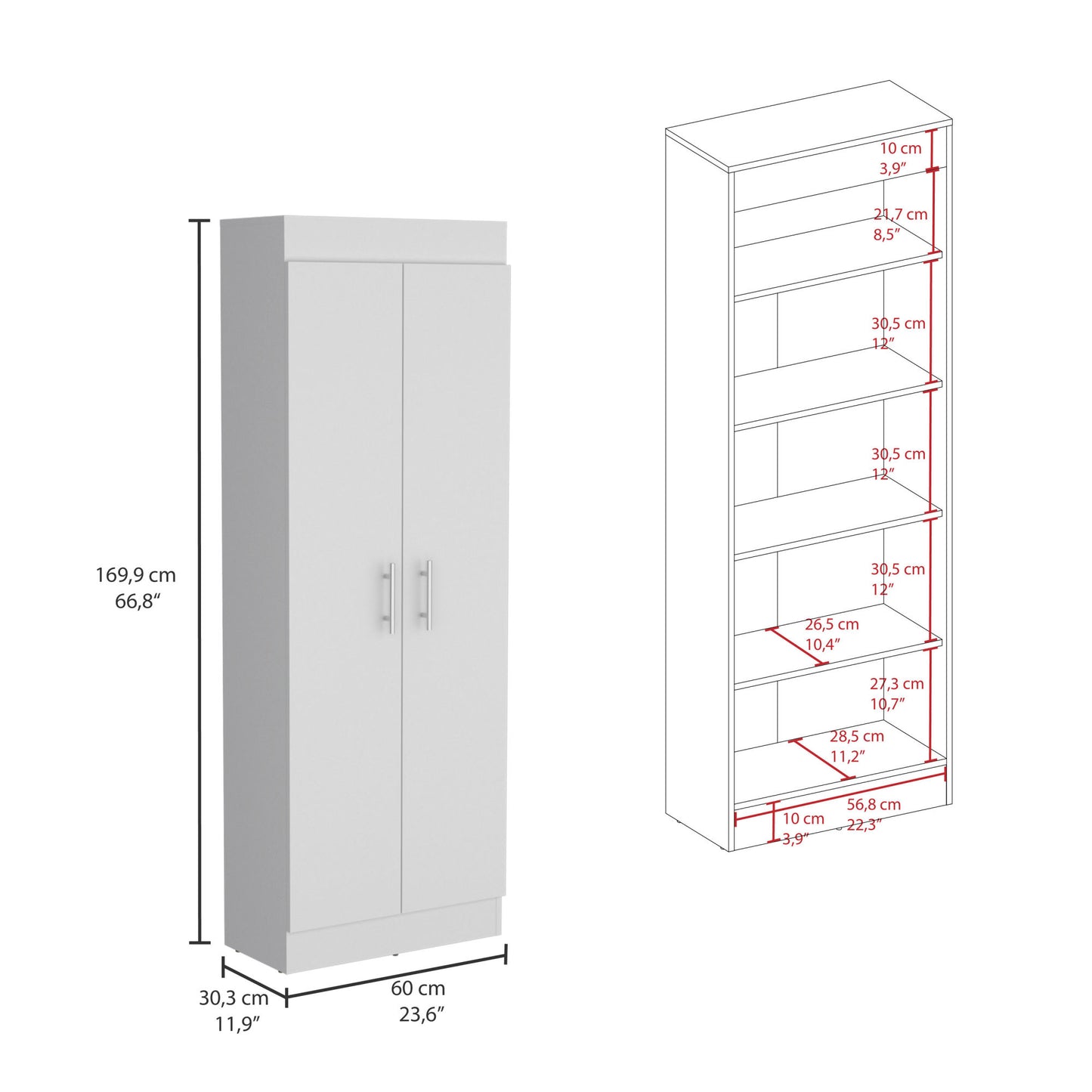 Nepal Pantry Cabinet - Space-Efficient 2-Door Design