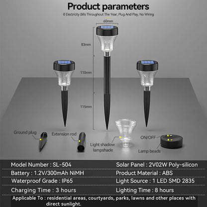 Solar Outdoor Lights - Waterproof LED Garden Lamps for Yard & Patio