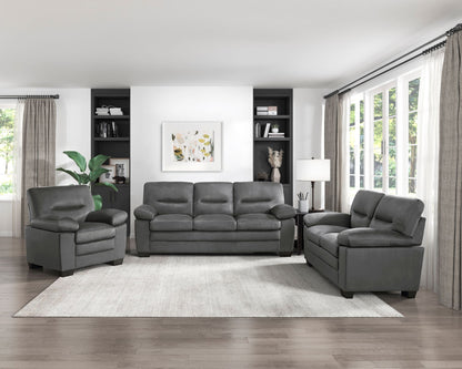 Modern Sleek Design - Dark Gray Fabric Upholstered