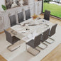 Modern Minimalist White Rectangular Dining Table and Chair Set