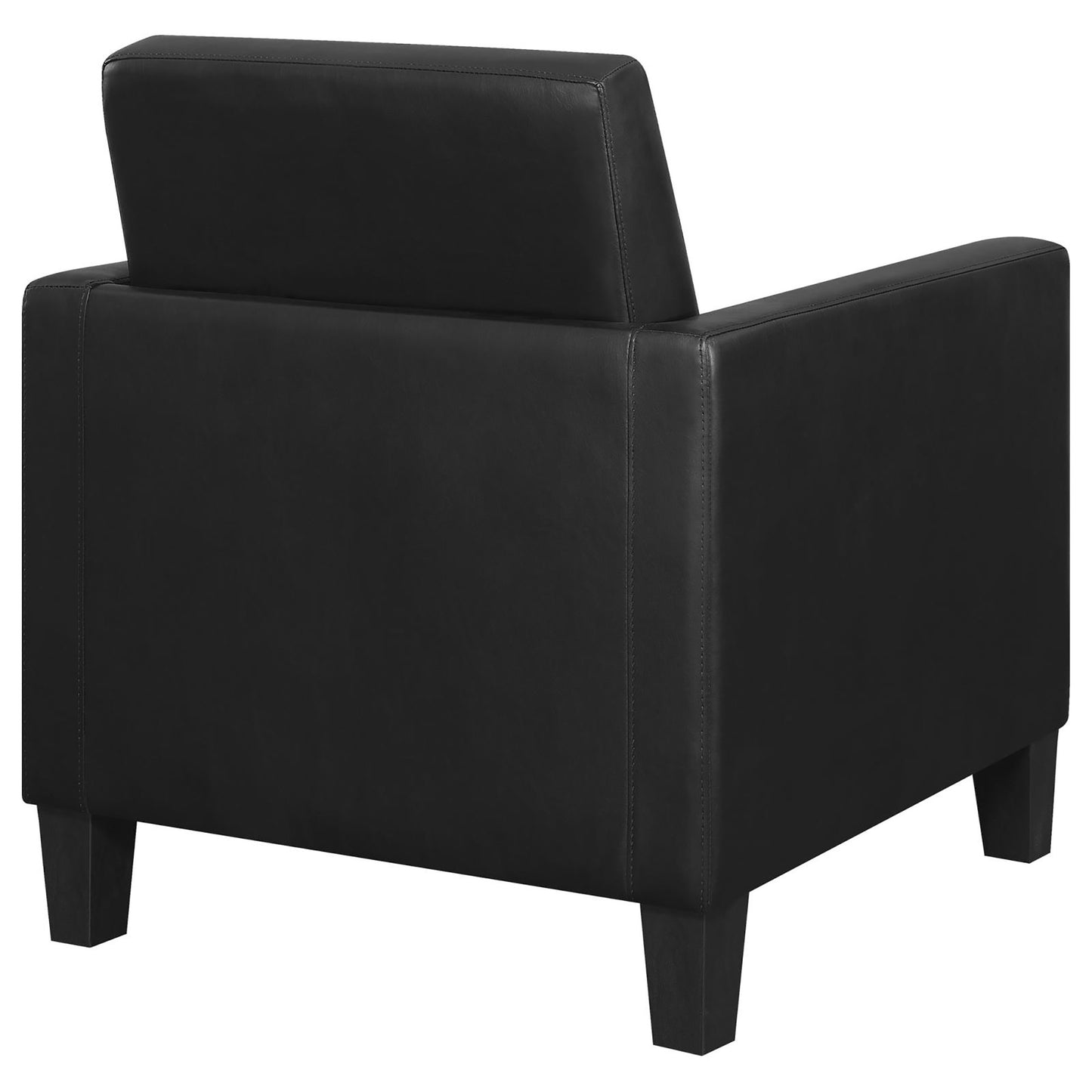 Black Cushion Back Upholstered Accent Chair - Modern Simplicity