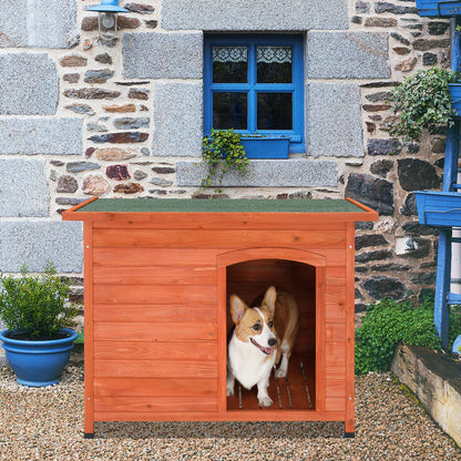 Waterproof Wood Dog House Pet Shelter - Durable Fir Wood Construction