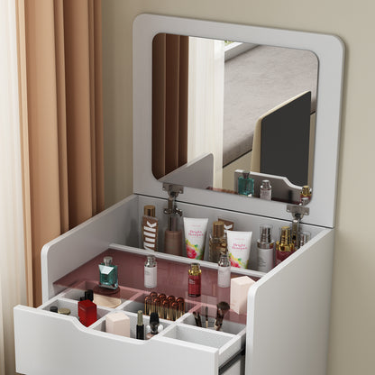 3 in 1 Vanity Desk with Flip Top Mirror | Compact Makeup Vanity Set