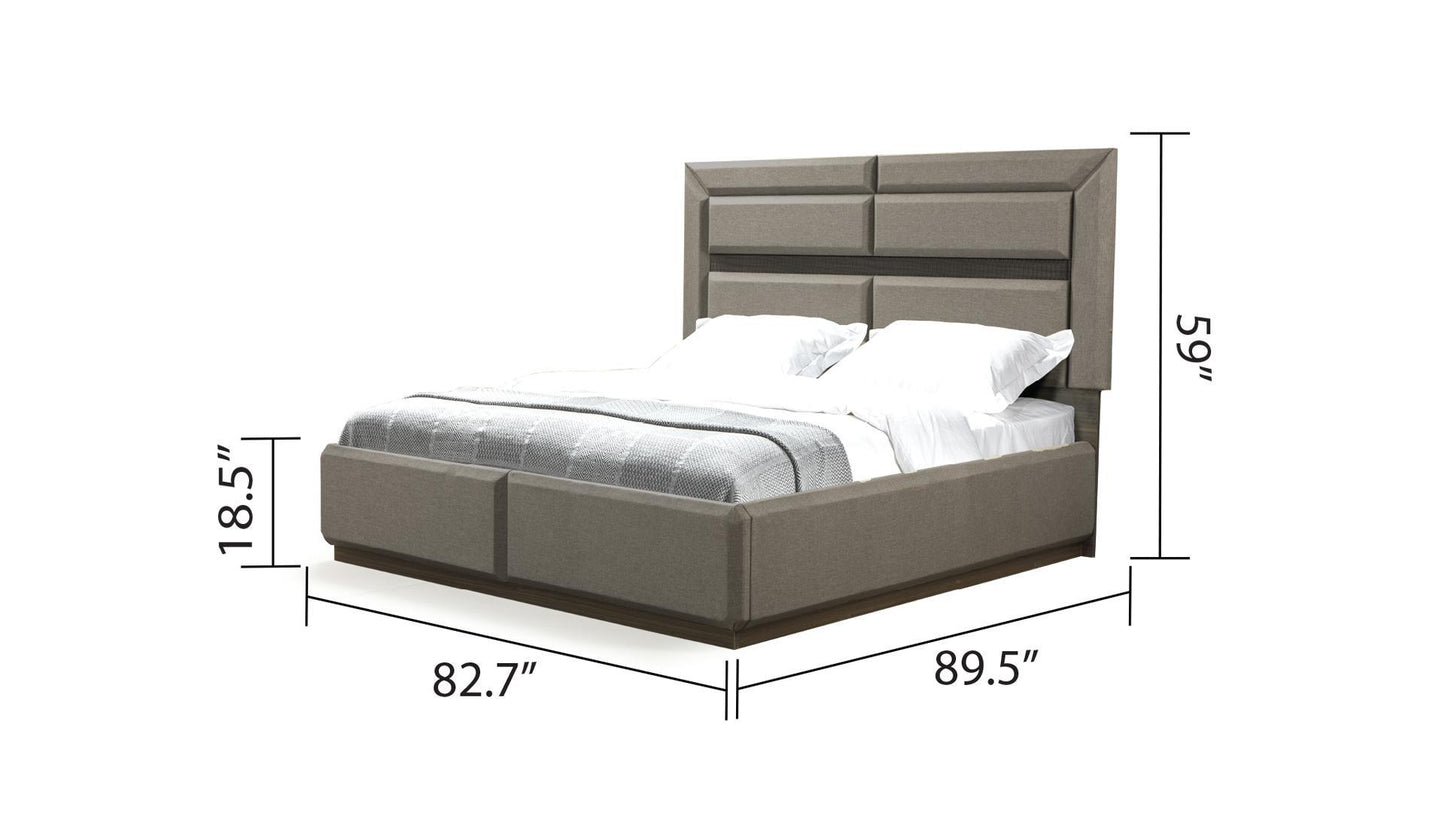 Dunhill Contemporary King Size Platform Bedframe with LED Headboard