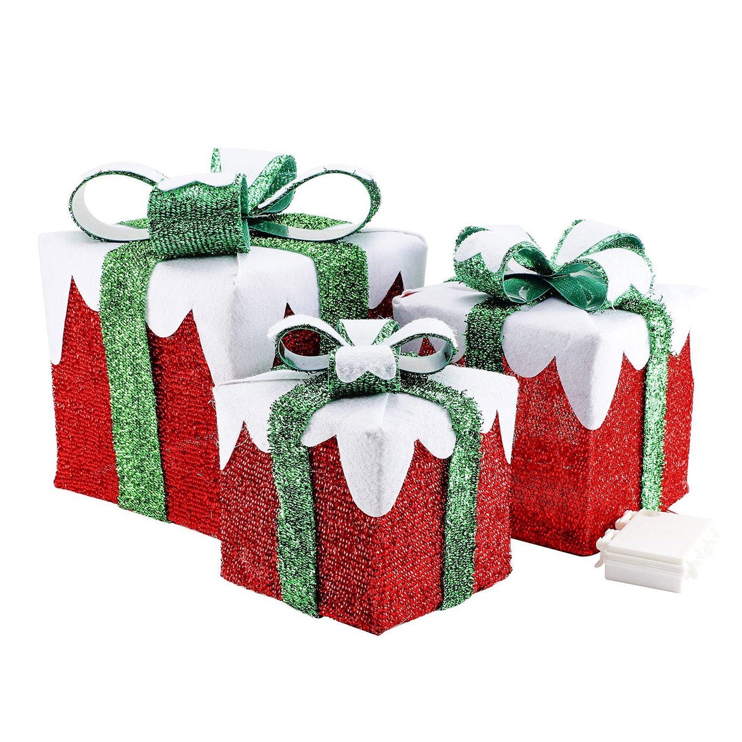 Set of 3 Lighted Gift Boxes Christmas Decoration