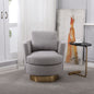 Swivel Barrel Chair with Gold Stainless Steel Base, Gray Accent Chair