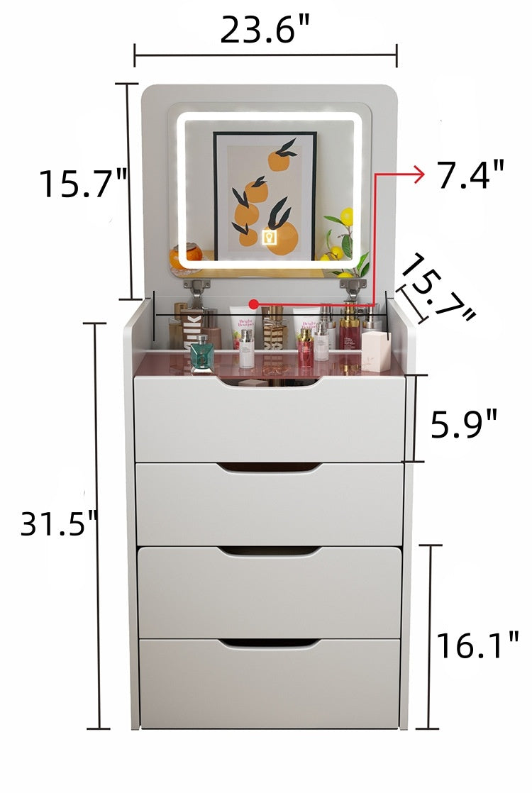 3 in 1 Vanity Desk with Flip Top Mirror | Compact Makeup Vanity Set