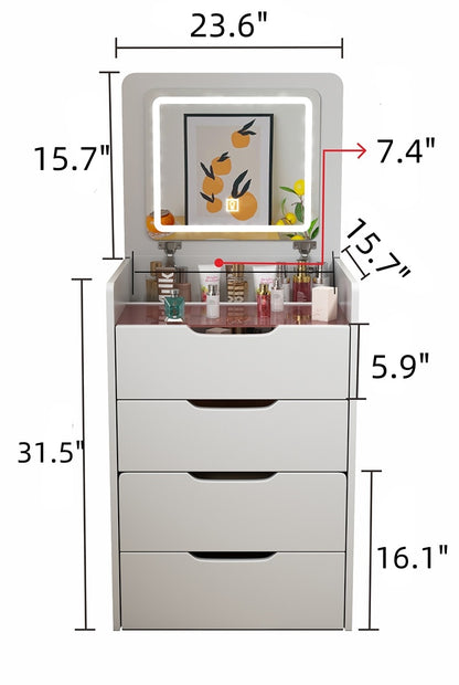 3 in 1 Vanity Desk with Flip Top Mirror | Compact Makeup Vanity Set