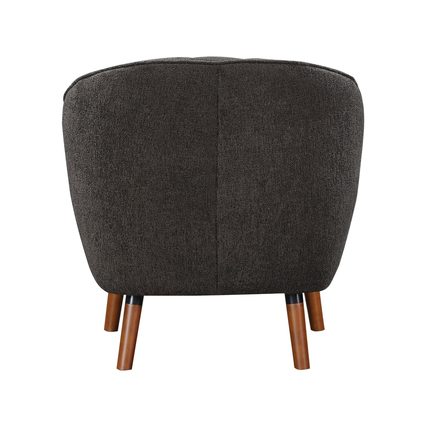 Mid-Century Modern Accent Chair Fabric Upholstered with Brown Wood Legs