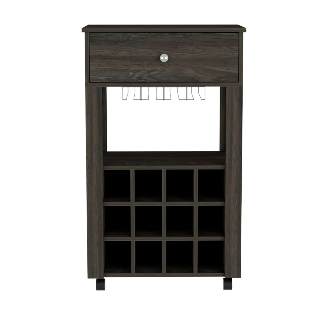 Ambler 1-Drawer 12-Bottle Wine Cabinet Carbon Espresso