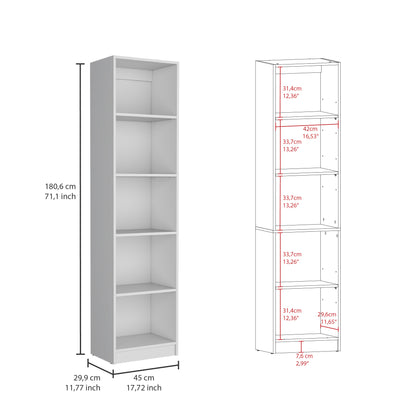 2-Door Bookcase with Varied Storage Solutions | Chic White Finish