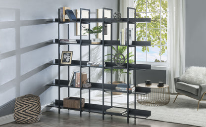 5-Tier Bookcase - Vintage Industrial Bookshelf with Metal Frame