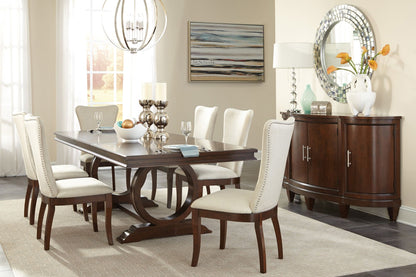 Modern Traditional 5pc Dining Set - Table with Extension Leaf & 4 Chairs