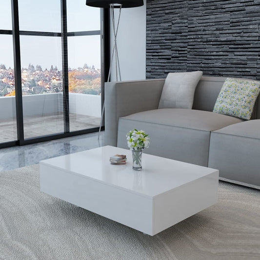 High Gloss White Coffee Table - Sleek & Modern Design