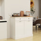 Kitchen Trash Cabinet with Tilt-Out Design - White, Two Drawers & Two Compartments