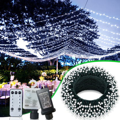 Christmas Lights Outdoor, 197 FT 580 LED Waterproof String Fairy Lights, Plug-In with 8 Modes & Timer